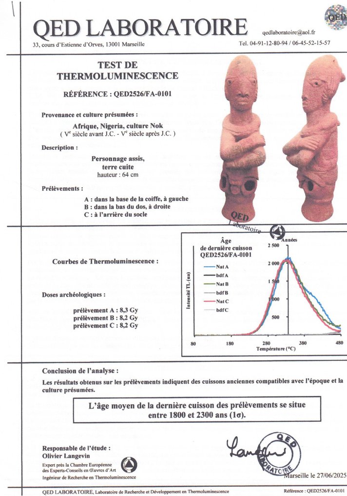Cultura Nok Terracotta, Seduto Statuetta - 64 cm #3.2