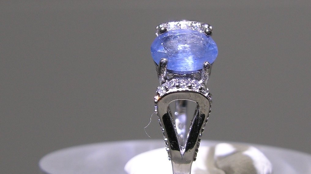 Safir Ring - Höjd: 22 mm - Bredd: 20 mm- 2.1 g - (1) #1.0