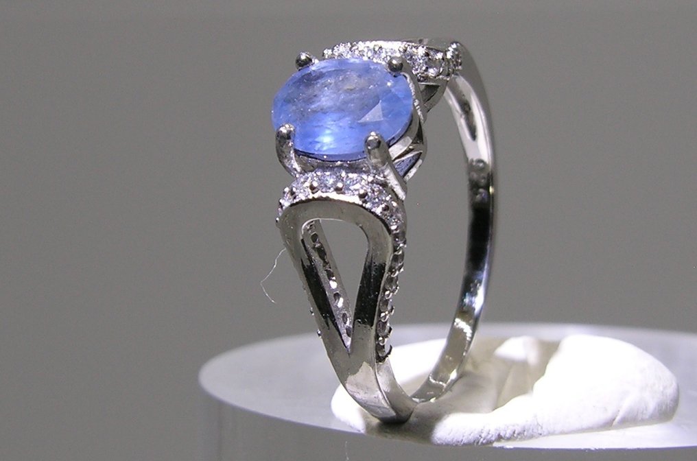 Safir Ring - Höjd: 22 mm - Bredd: 20 mm- 2.1 g - (1) #4.3