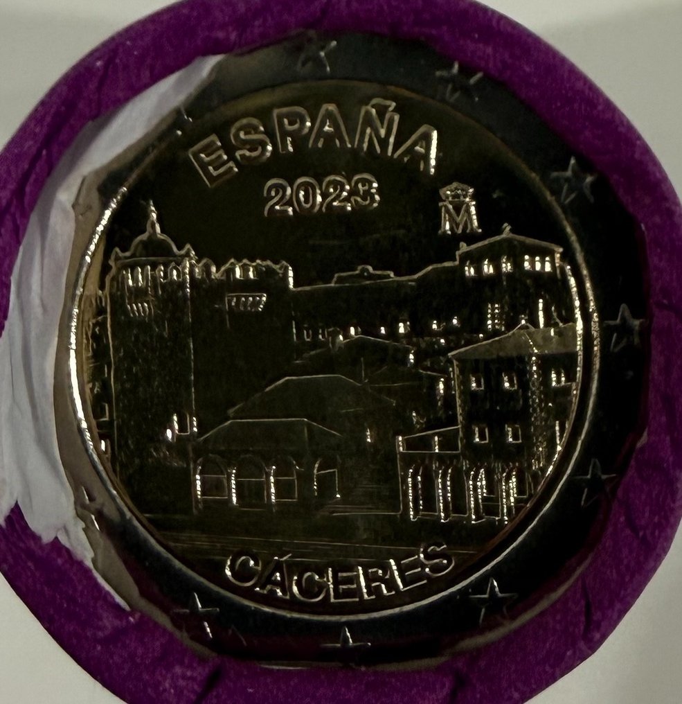 Ισπανία. 2 Euro 2023 "Caceres" (25 monedas) en rollo  (χωρίς τιμή ασφαλείας) #1.0
