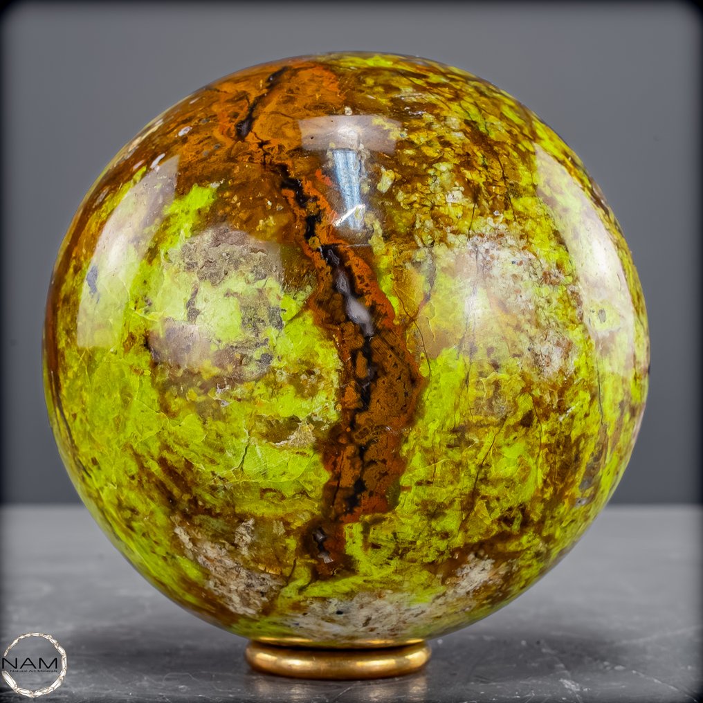 Natural Green Opal & Agate Sphere- 886.69 g #3.2