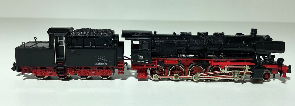 Fleischmann N - 7175/ 5210 - Μηχανή τρένου μοντελισμού (2) - Μηχανή ατμού με ντουλάπι και βαγόνι με αναδιπλούμενη καπάκι. - DB #2.1