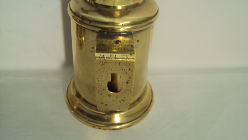 Oljelampe (3) - Forgylt messing - gammel lampe med duer #3.2