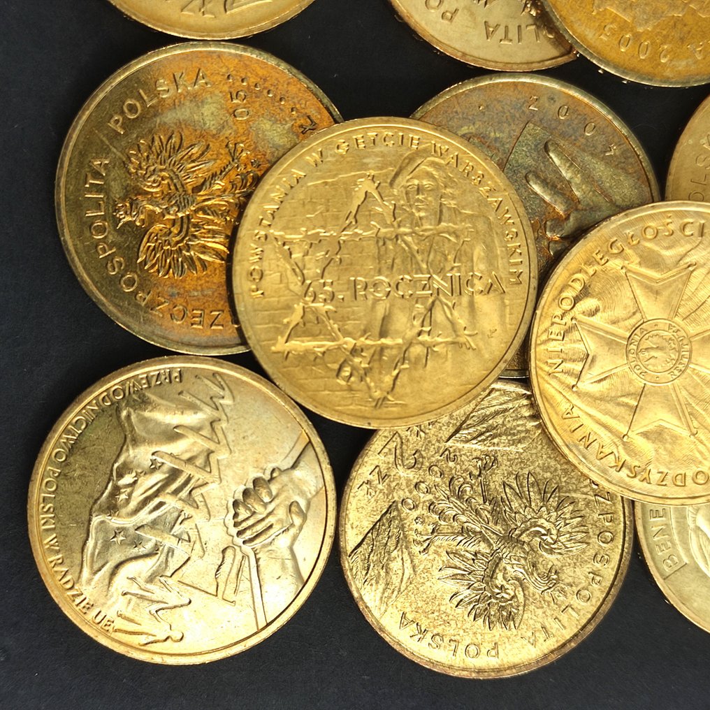 Polen. Small Lot with 38x 2 Zlotys Coins - UNC. (mixed lot, several dates) (Ingen mindstepris) #4.3