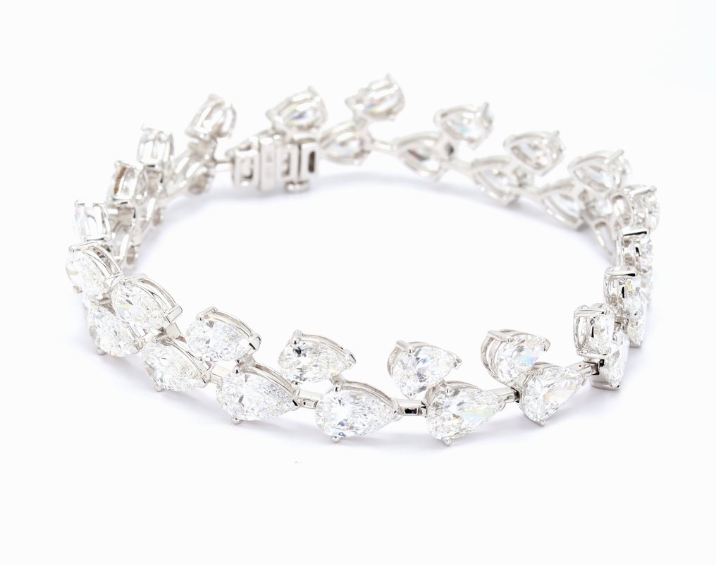 手鈪 - 18 克拉 白金 -  23.62ct. tw. 鉆石 (實驗室培育) - Link Bracelet #3.2