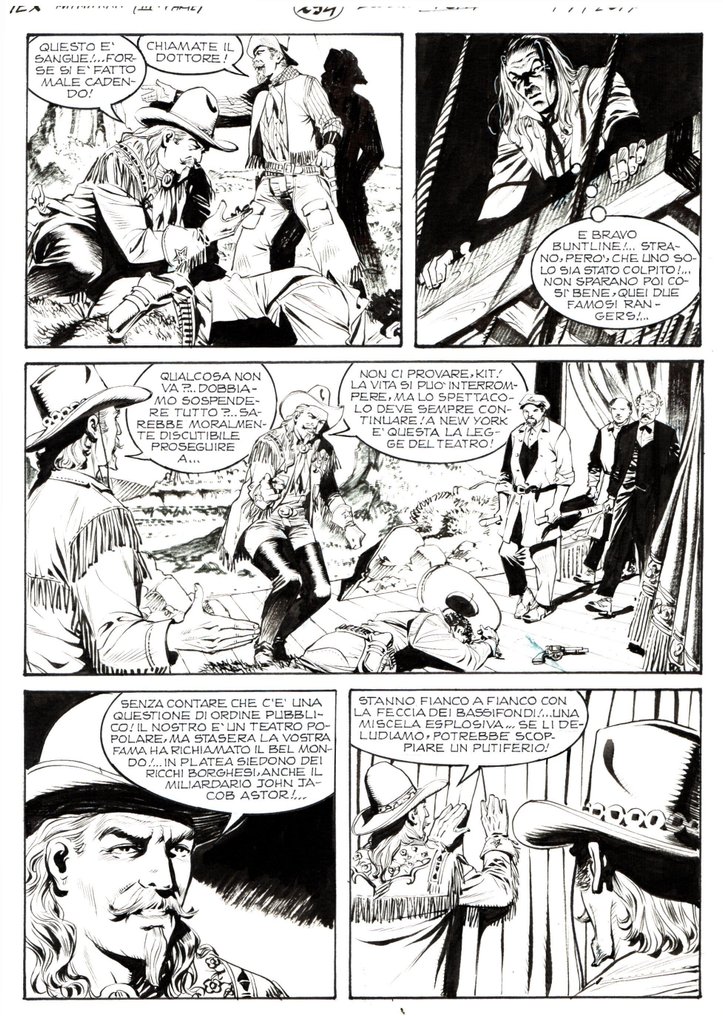 Dotti, Maurizio - 1 Original page - Tex #698 - "Panico a teatro" - 2018 #1.0