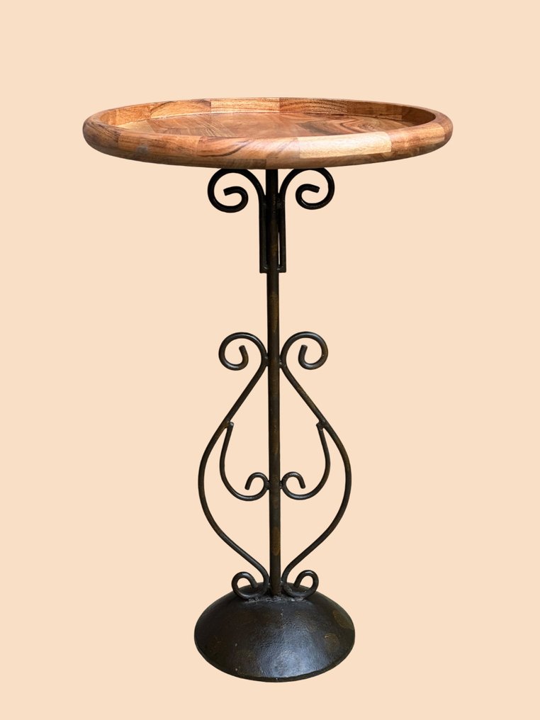 Ambachtelijk Frans - Βοηθητικό τραπεζάκι - Σφυρήλατος σίδηρος, Cast iron, Hardwood - Κλασικό, διακοσμητικό #1.0