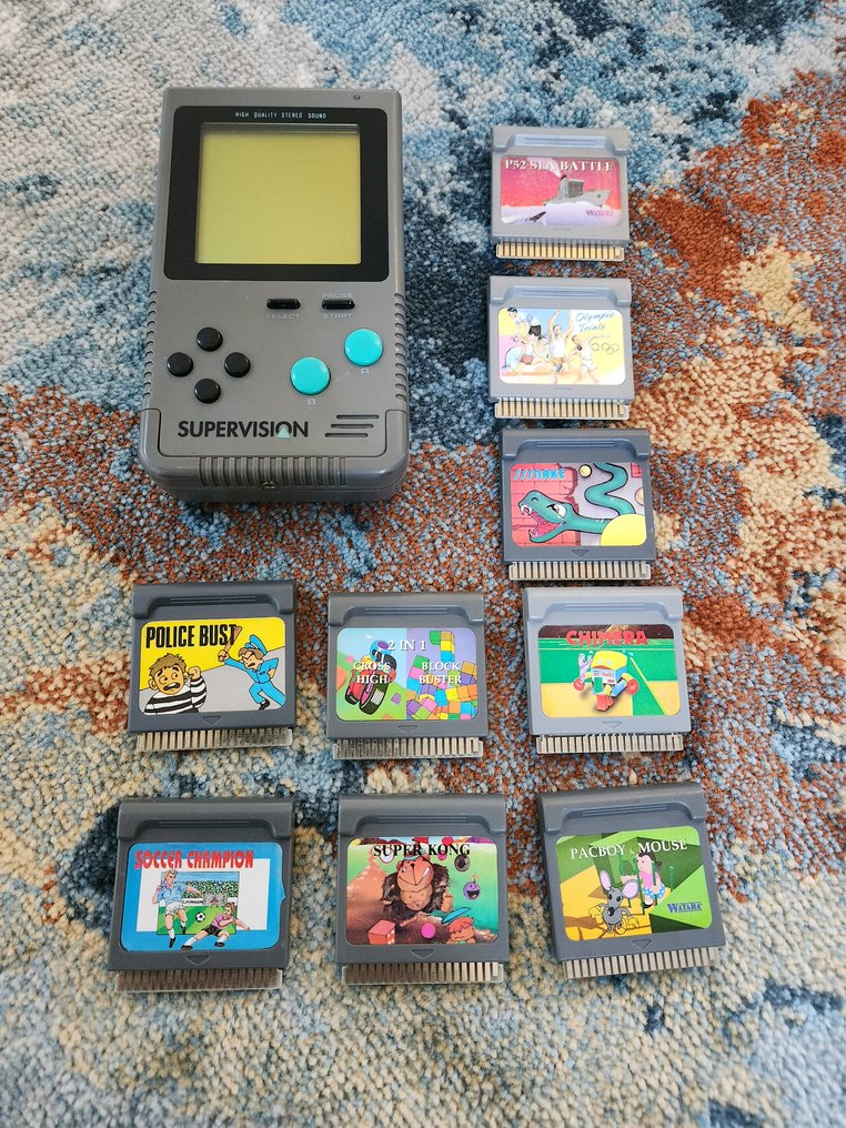 Watara - Supervision - with 9 Game Cartridges - Videopelikonsoli ja pelejä #1.0