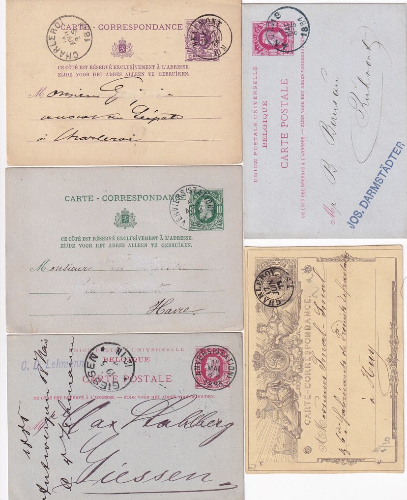 比利時 1877/1908 - 112 全票和明信片 #3.2