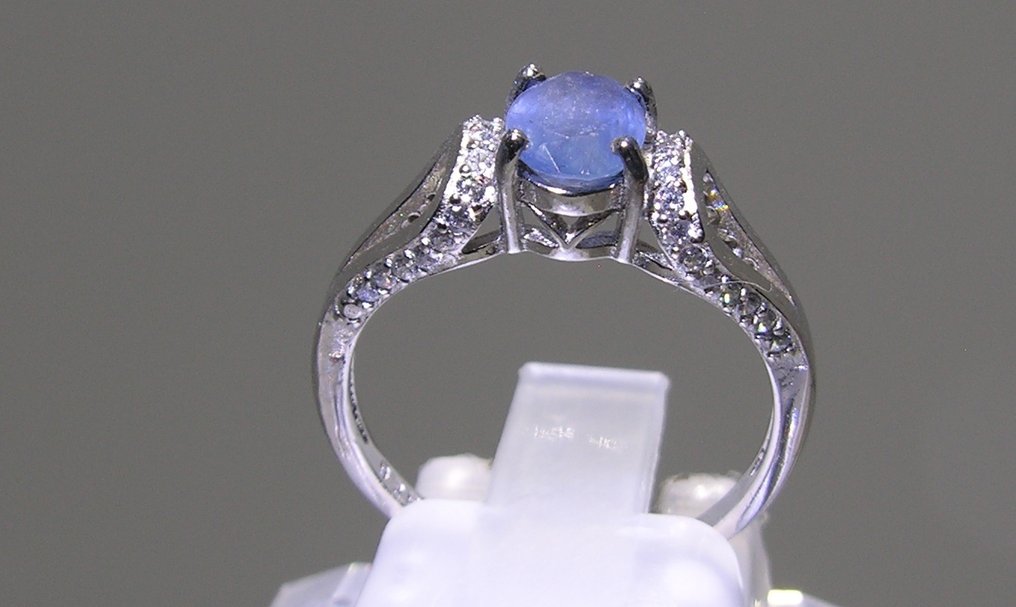 Safir Ring - Höjd: 22 mm - Bredd: 20 mm- 2.1 g - (1) #2.1