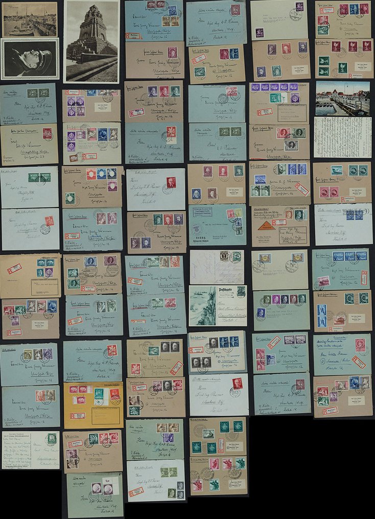 Deutsches Reich 1933/1945 - Gelaufene Briefe und Karten, Einschreiben, teils Sonderstempel #1.0