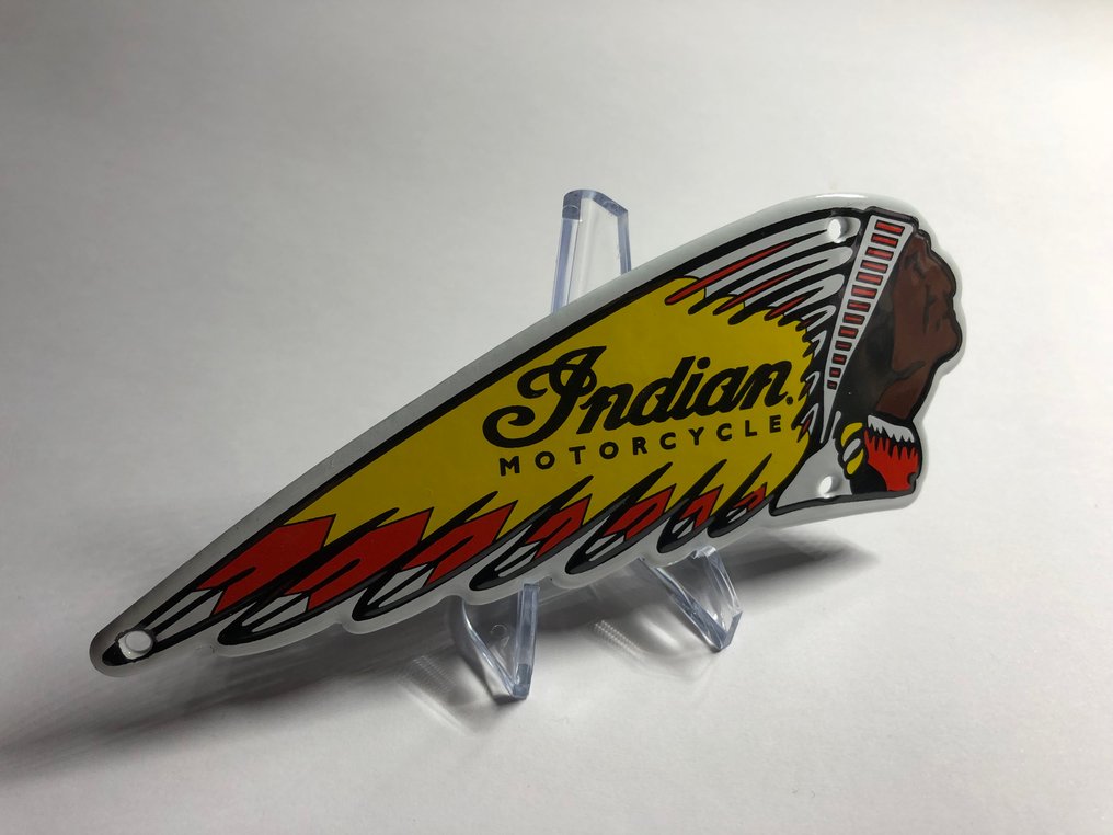 INDIAN 摩托车迷你门柱搪瓷标志 - 珐琅标志 - 搪瓷标志 - 钢, 搪瓷 #1.0