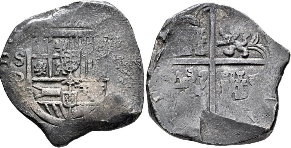 西班牙. 费利佩三世. 8 Reales 1612–1621. Sevilla. D. NGC VF. #2.1