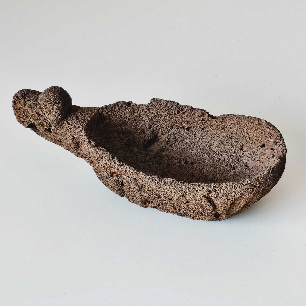 Altchinesisch Vulkanisches Gestein Drachenförmiger Medizinhalter - 220 mm #1.0