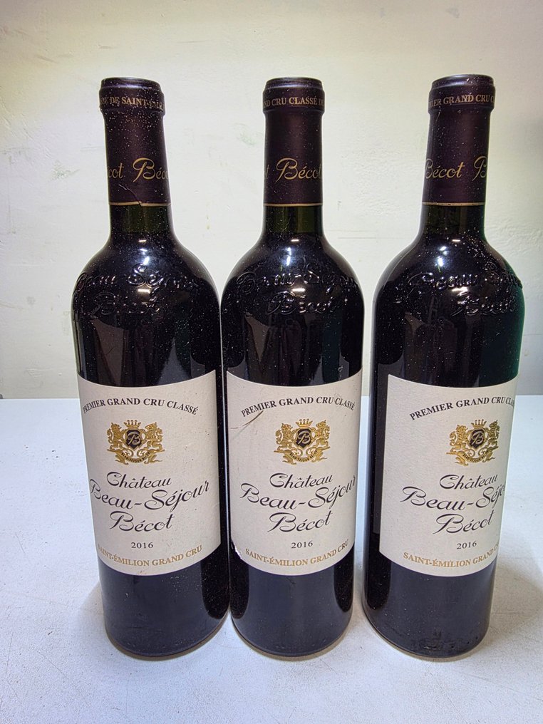 2016 Château Beau-Séjour Bécot - Saint-Émilion 1er Grand Cru Classé B - 3 Flasker (0,75 L) #1.0