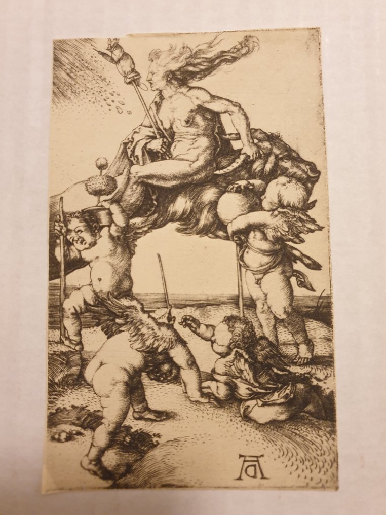 Albrecht Durer (1471-1528), after - A witch riding backwards on a goat #1.0