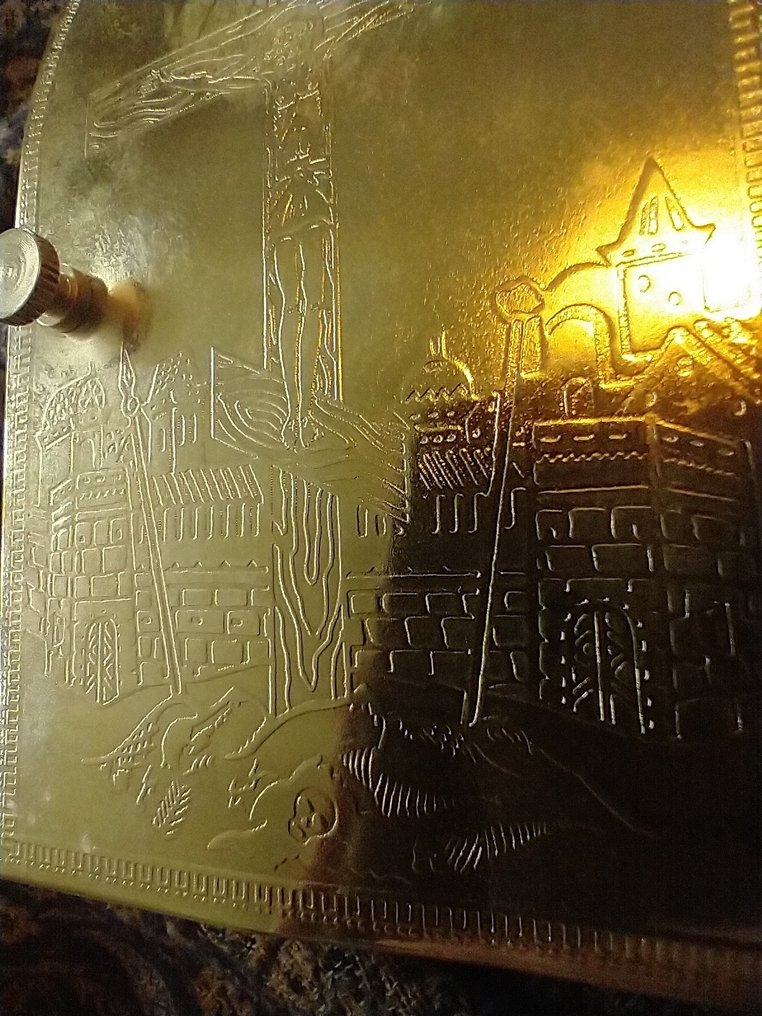 东正教教会使用的圣餐套装 (5) - 古董灵感 - 镀金黄铜 - 1970-1980 - 圣餐套装 #1.0