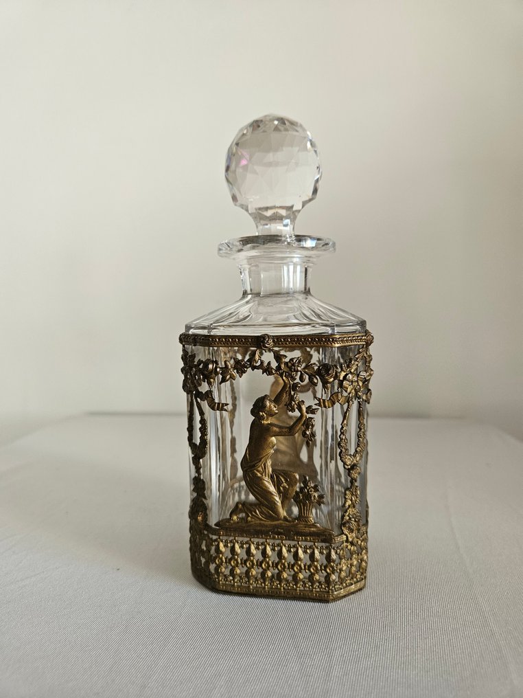Antieke Victoriaans - 香水瓶 - 玻璃, 黃銅 #1.0