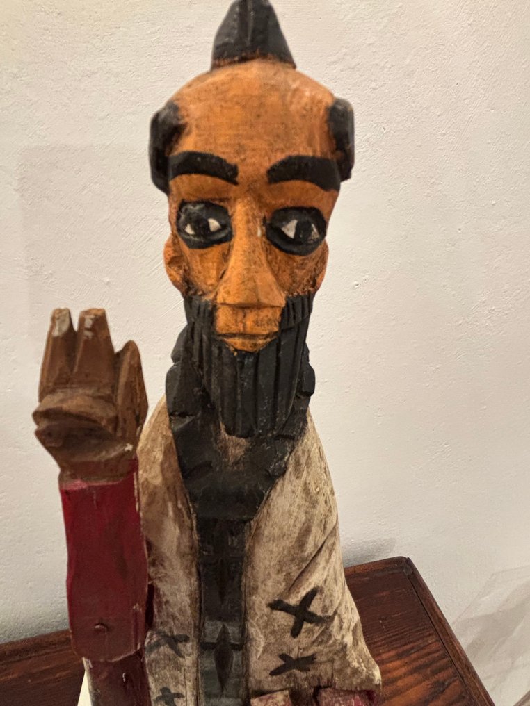 Statue, Santo Vescovo che benedice - 43 cm - Lindenholz #3.2