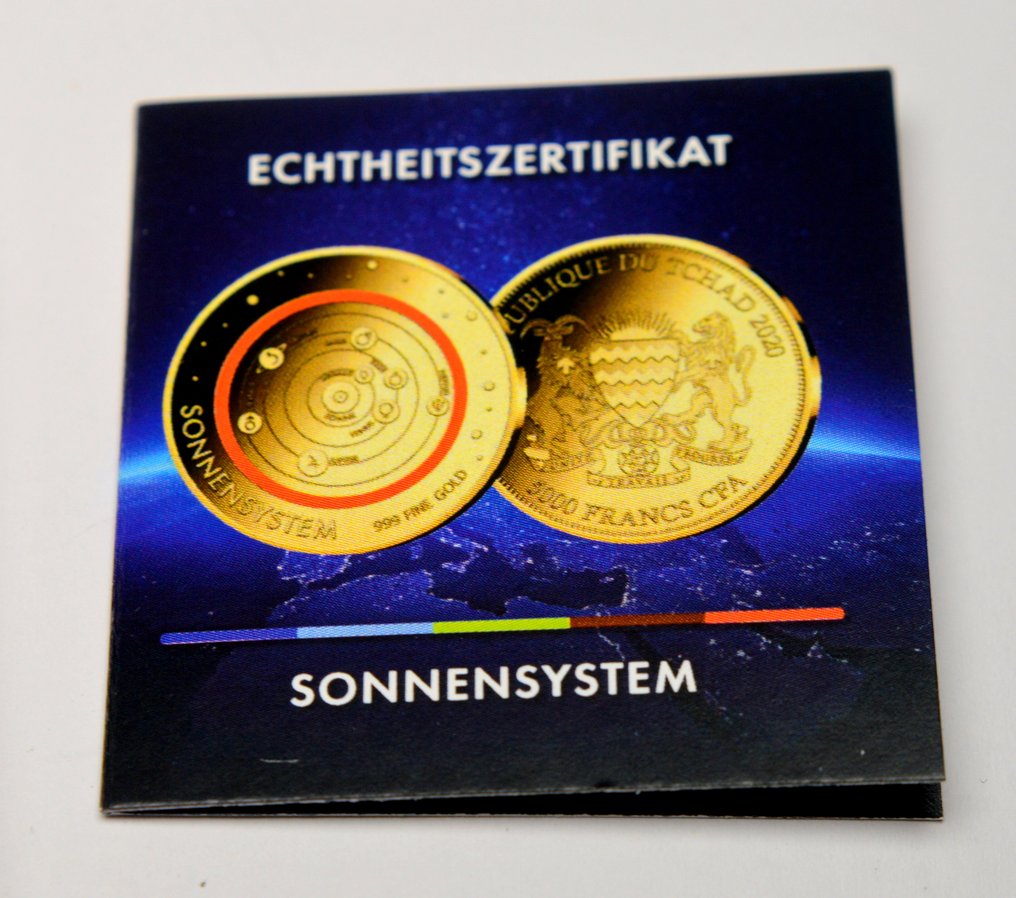 Tchad. 5000 Francs 2020 Solar System 1/200oz (.999)  (Ingen mindstepris) #4.3