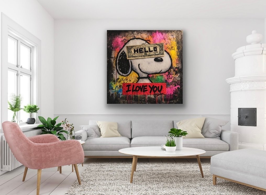 Eric Brumette - SNOOPY I LOVE YOU Toile L #2.1