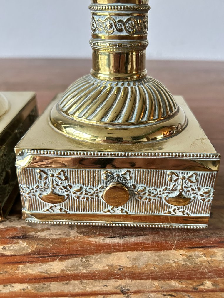 Gyertyatartó (2) - Sárgaréz - Kandallók fiókkal #4.3