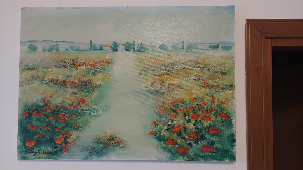 Renato Crespina (XX) - Paesaggio in fiore #2.1