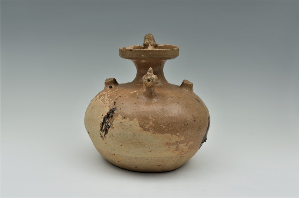 Déli és Északi dinasztiák Porcelán, Kerámia Celadon csirkefe fazék - 19 cm  (Nincs minimálár) #1.0