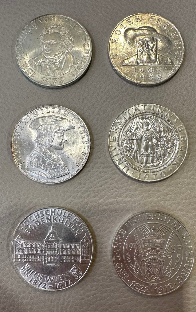 Αυστρία. 50 Shillings 1959 / 1978 - collezione 20 monete commemorative da 50 Schilling FDC #4.3