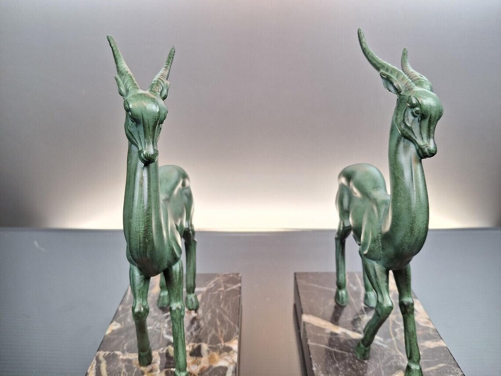 Figur - pareja de antilopes art deco 1920  (2) - Metall #1.0