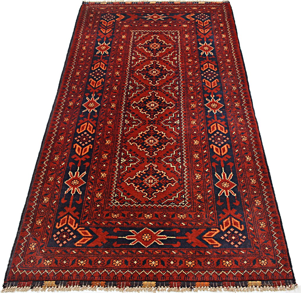 Afghan, 传统手工结织独特的“库杜兹”地毯，优质天然羊毛 - 地毯 - 185 cm - 81 cm - 正宗手工地毯 #1.0