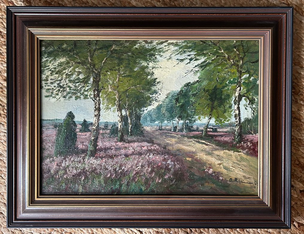 German school (XX) - Heidelandschaft mit Birken #2.1