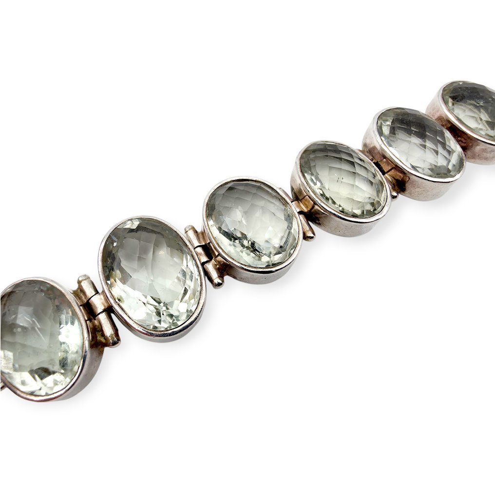 No reserve price - Bracelet Silver - Green Amethyst(Certified) #3.2