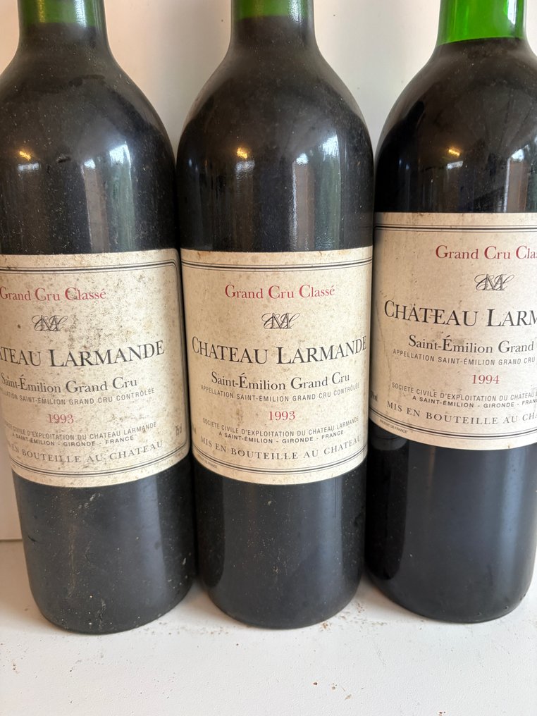 1993 x2 & 1994 Château Larmande - Saint-Émilion Grand Cru Classé - 3 Flasker (0,75 L) #1.0