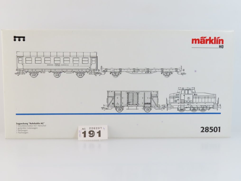Märklin H0轨 - 28501 - 火车组 (1) - 4件套装,包括Henschel DHG 500机车和3节车厢 - RAG, Ruhrkohle AG #2.1
