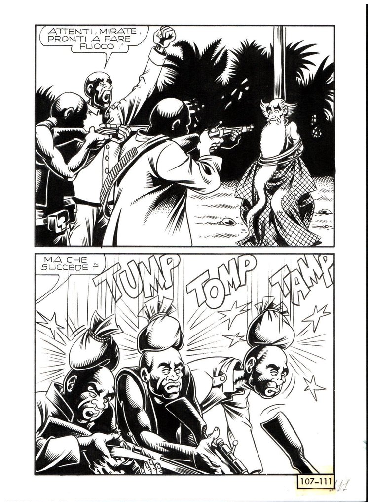 Piffarerio, Paolo - 2 Original page - Alan Ford #107 - "Safari alla rogna" - 1978 #1.0