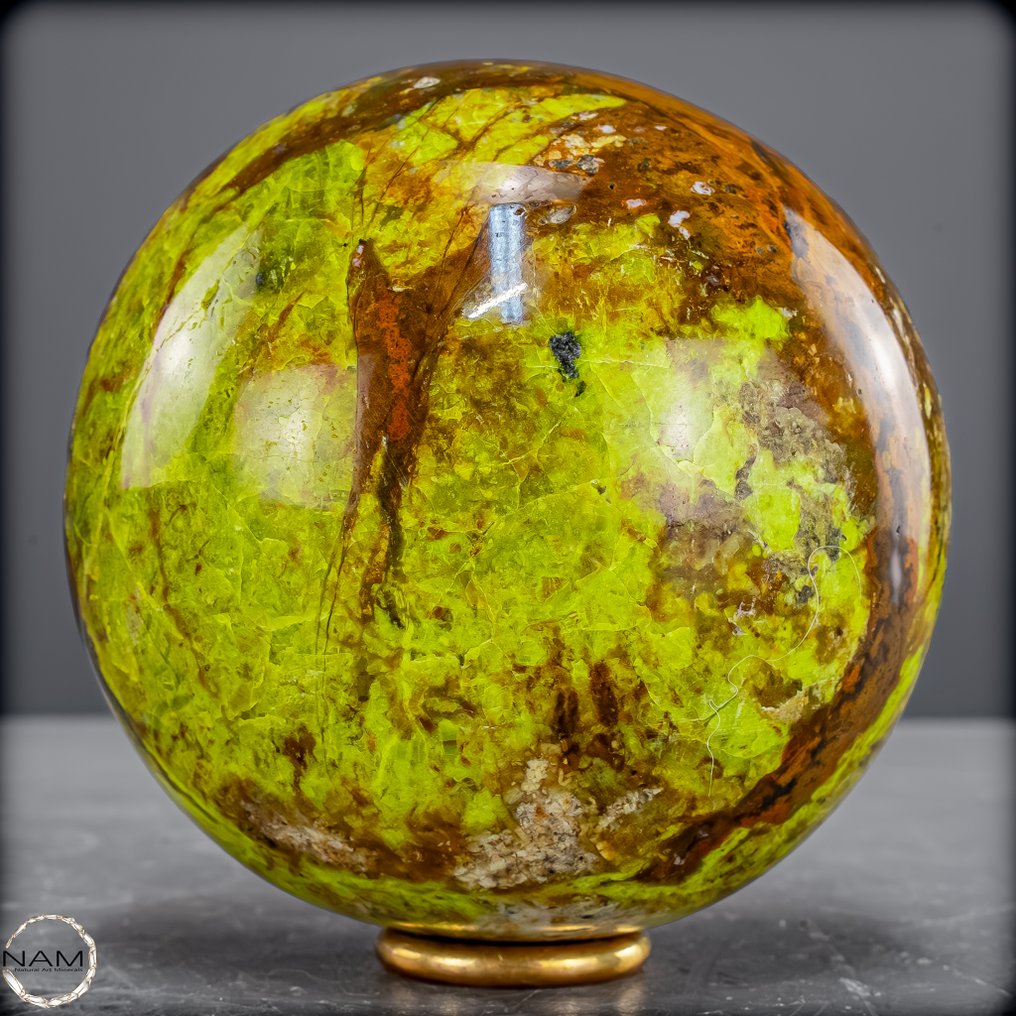 Natural Green Opal & Agate Sphere- 886.69 g #4.3