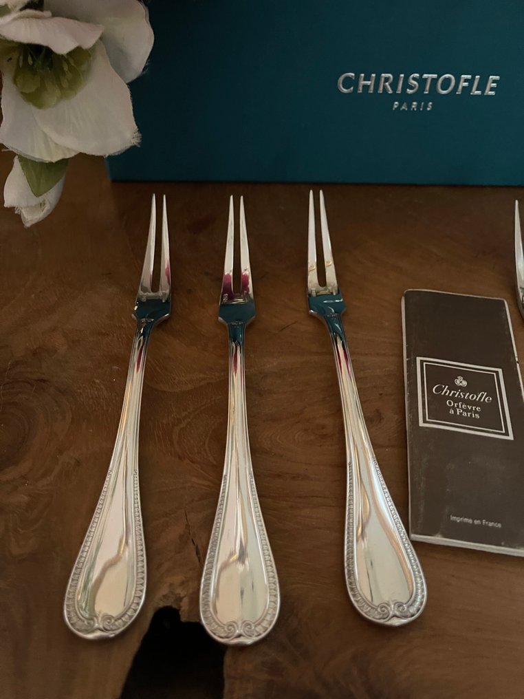 Christofle - Tenedor - Conjunto de 6 tenedores para caracoles modelo Malmaison - Plateado #1.0