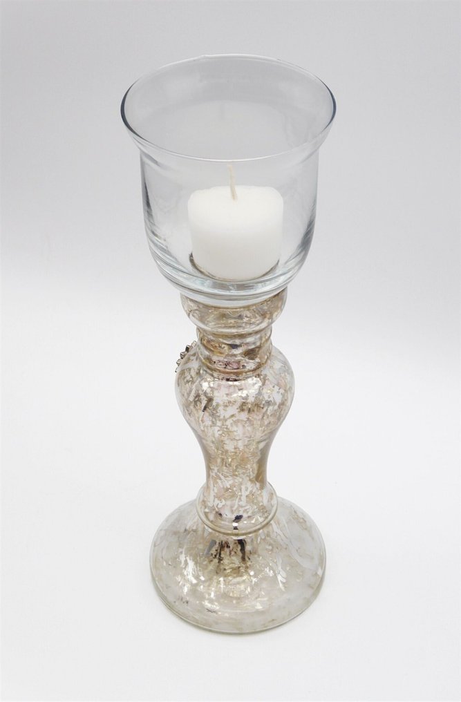 Chamberstick燭台 台灯，配有施华洛世奇水晶花，1970年代 - 銀, 玻璃, 蠟 #2.1