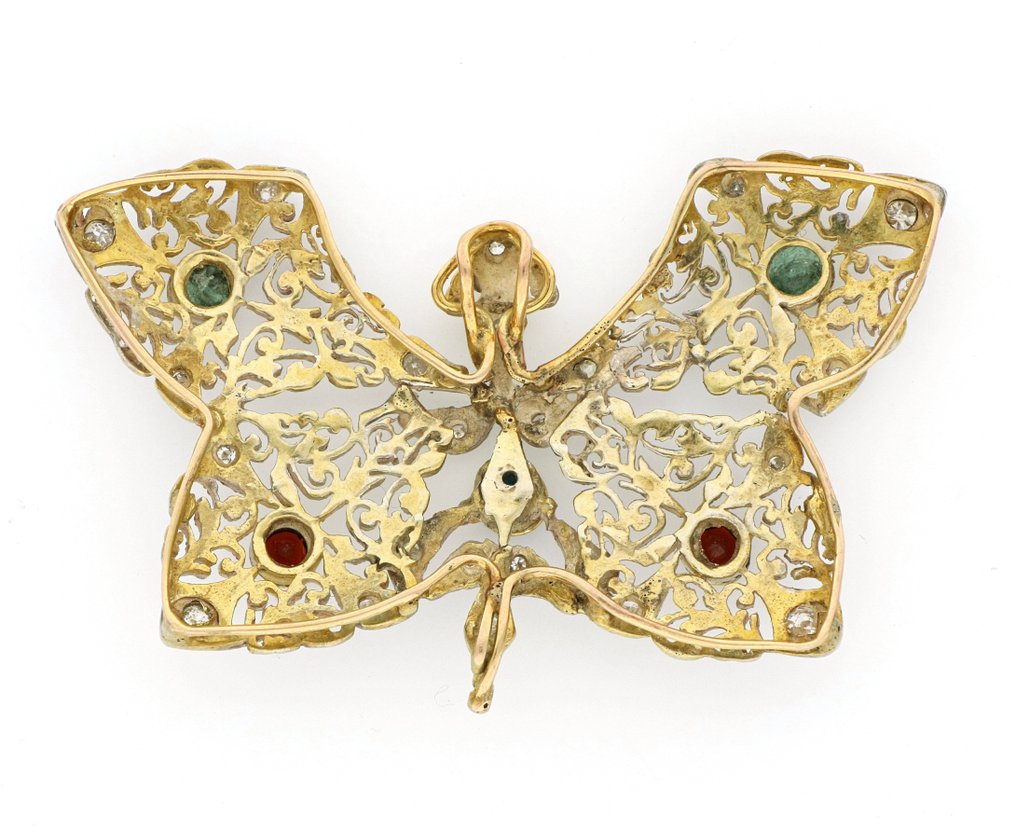 沒有保留價 - 墜飾 - 12克拉 白金, 銀 -  0.50ct. tw. 鉆石 (天然)  - 藍寶石 #4.3