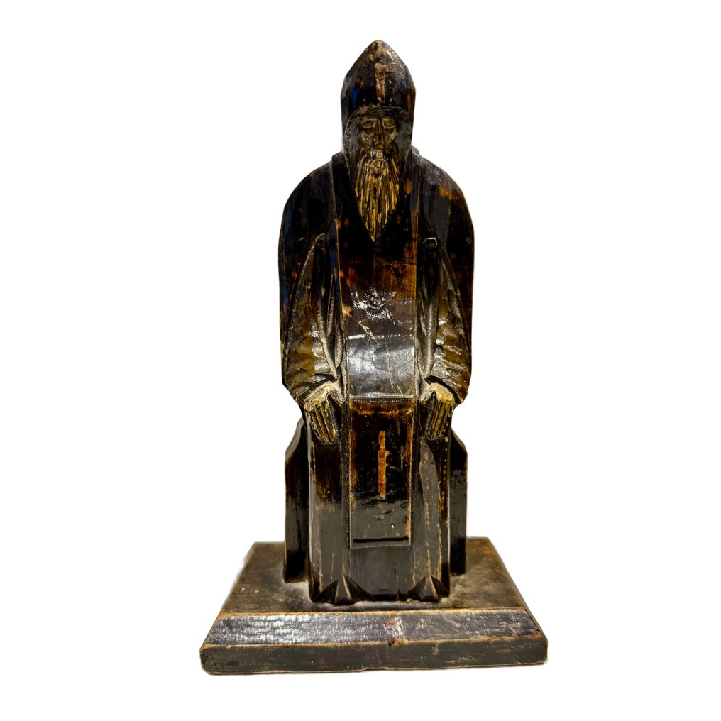 Russian folk art - 小塑像 - Saint Nil Stolobensky - 雕刻木材 #1.0