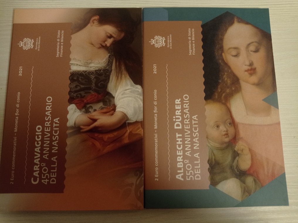 San Marino. 2 Euro 2021 "Caravaggio" + "Durer" (2 monedas) (Sin precio de reserva) #1.0