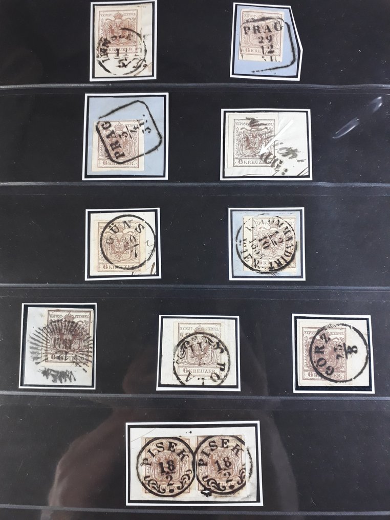 Austria 1850/1851 - Obszerna kolekcja pierwszego wydania, w tym znaczki pocztowe z gazet. #4.3