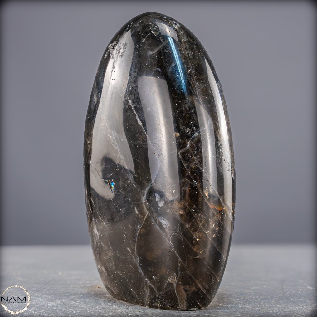 自然自由形态的黑色石英 具有迷人深度效果- 1231.19 g #1.0