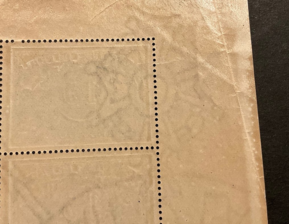 比利時 1882/1894 - 铁路邮票 - 第二次发行 - 15分灰色，4连角块，带水印 - OBP/COB TR8 #2.1