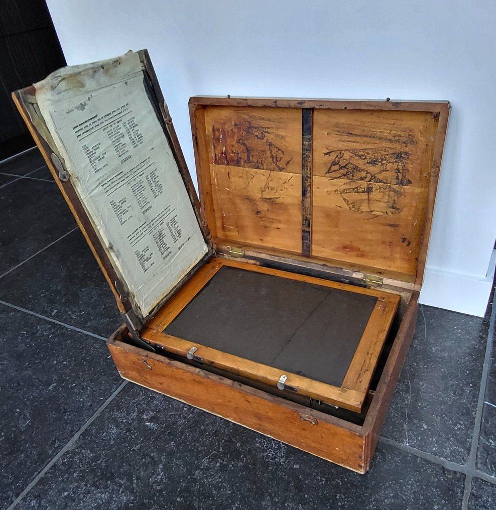 Ellam's Duplicator London Self-Rising Stencil Ink in originele houten antieke kist - Technical instrument  - United Kingdom, Netherlands - 1900-1910 #1.0