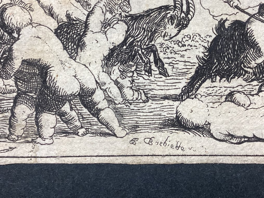 Pierre Brebiette (1598-1642) - Corteo dionisiaco con putti e animali #4.3