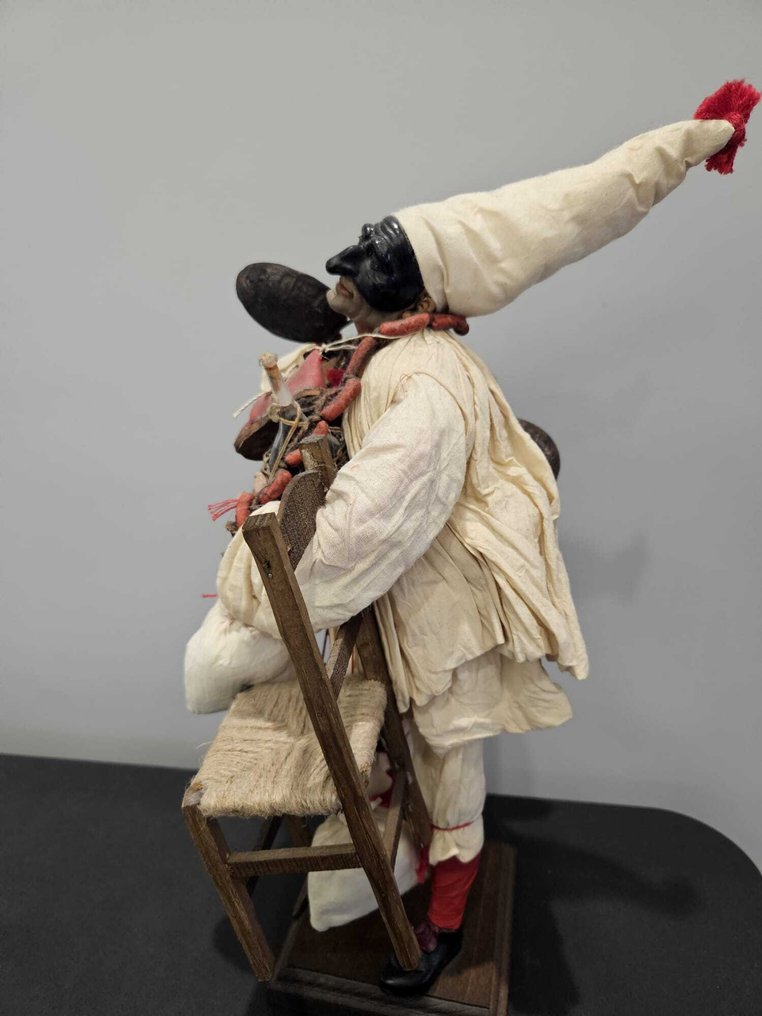 Ferrigno - Presepe napoletano - Άγαλμα, Pulcinella - 40 cm - Ξύλο, Textile, Terracotta #2.1