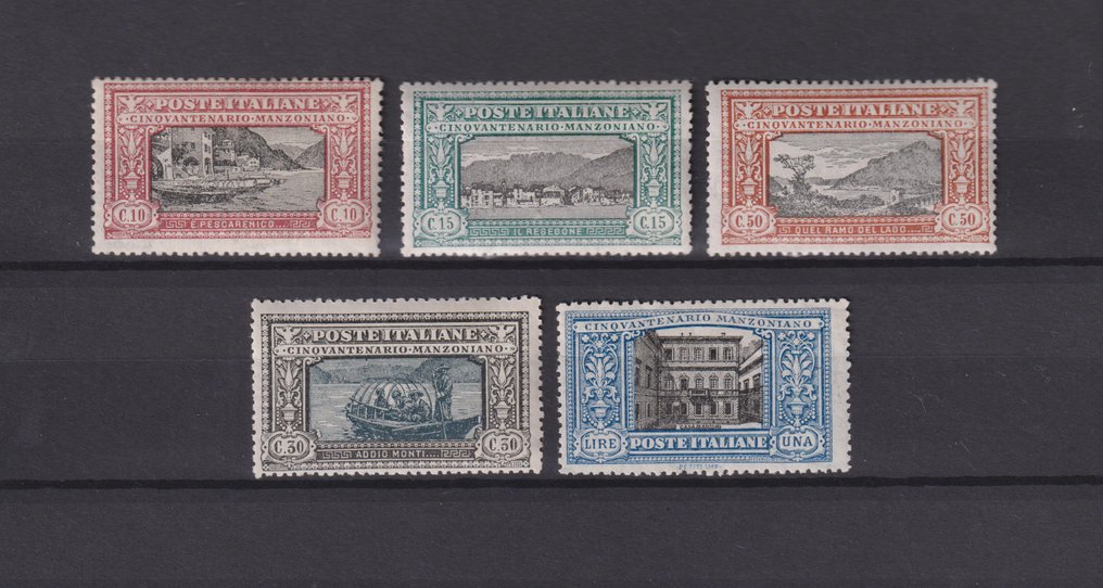 Kungariket Italien  - Cinquantenario Manzoniano, serietta, MNH #1.0