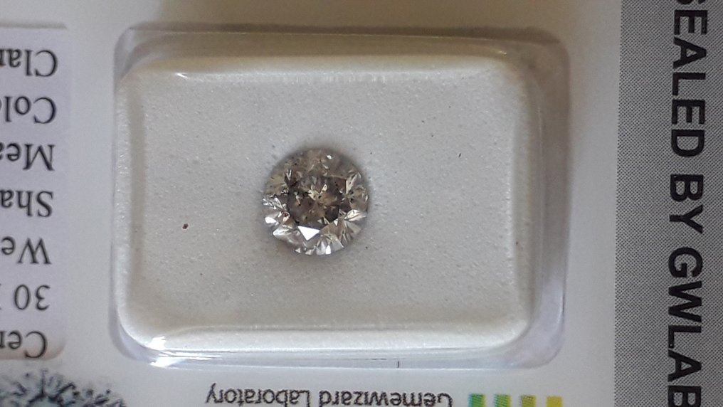 No Reserve Price - 1 pcs Diamond  (Natural)  - 0.97 ct - Round - F - SI3 - Gemewizard Gemological Laboratory (GWLab) #1.0